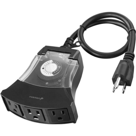 Outdoor Timer Outlet Waterproof,Outdoor Pool Pump Timer Light Timer Weatherproof - Picture 1 of 6